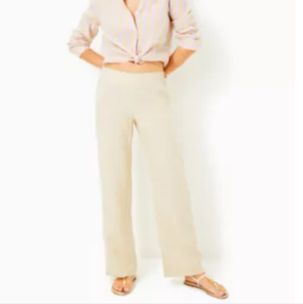Lilly Pulitzer Beige Wide-Leg Pants
